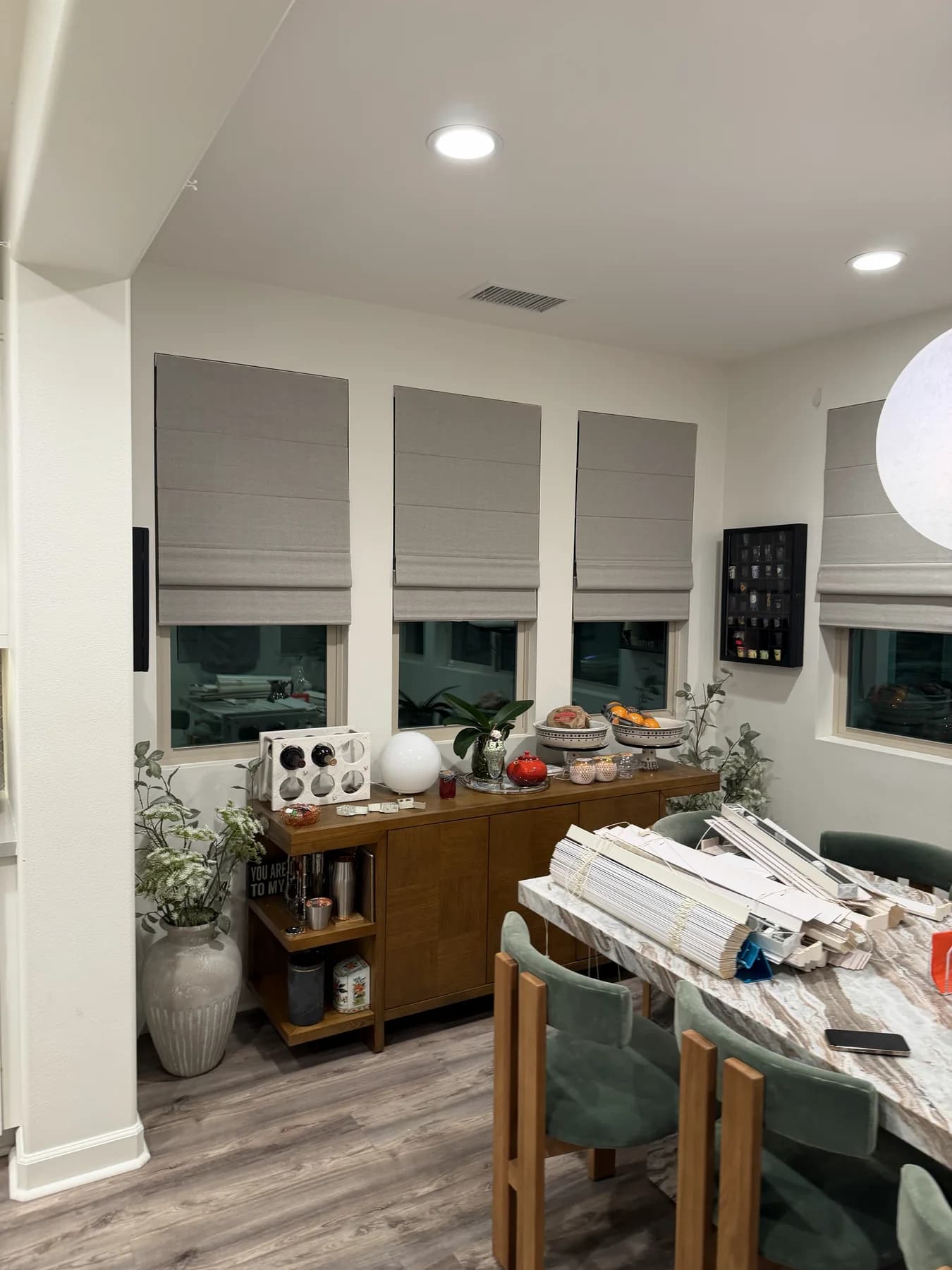 Roman shades adding a tailored fabric treatment to a window
